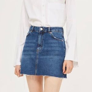 TopShop Denim Moto Skirt